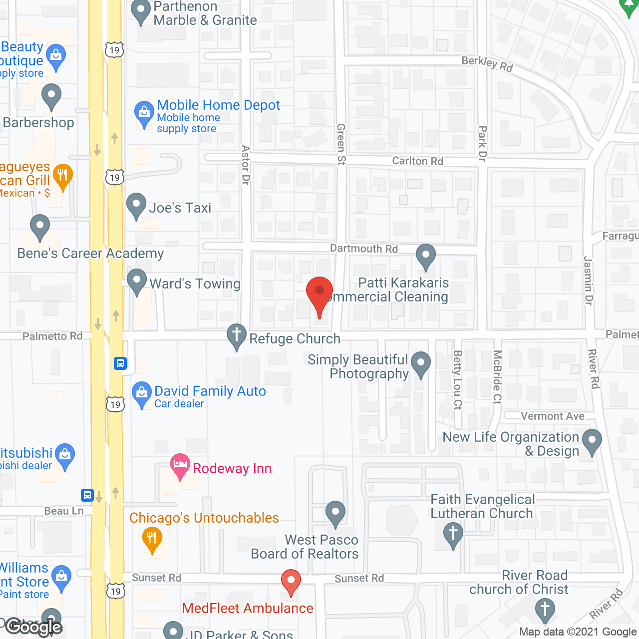 Map of the neighborhood around Palmetto Place Adult Care