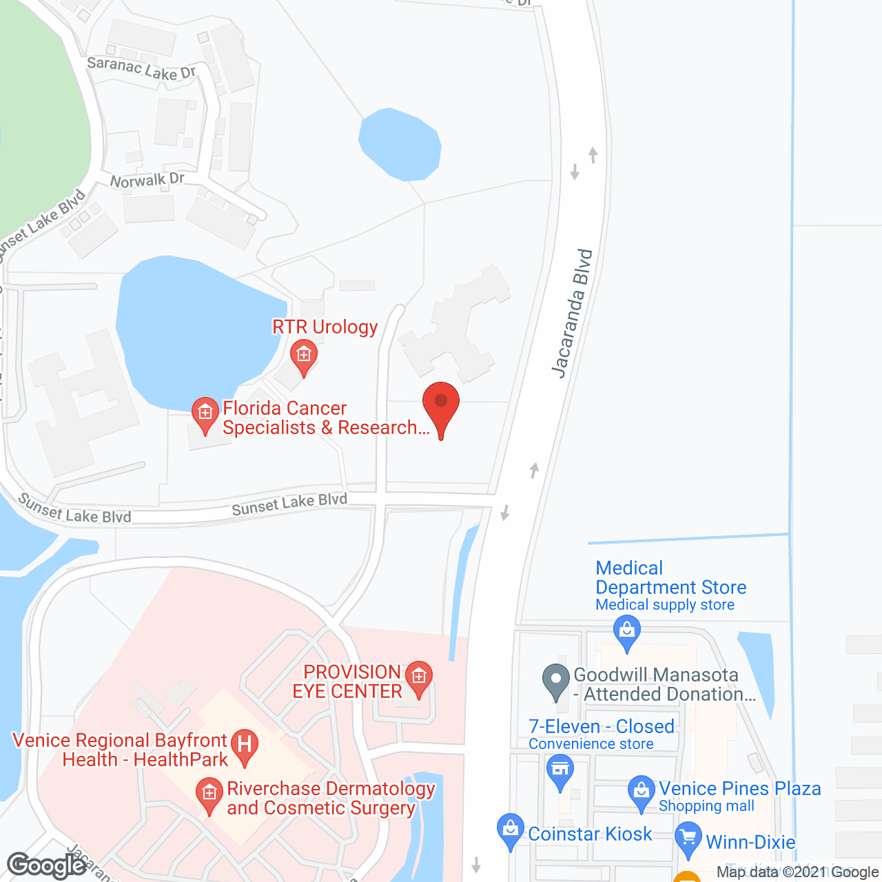 Map of the neighborhood around Venice Palms Senior Living