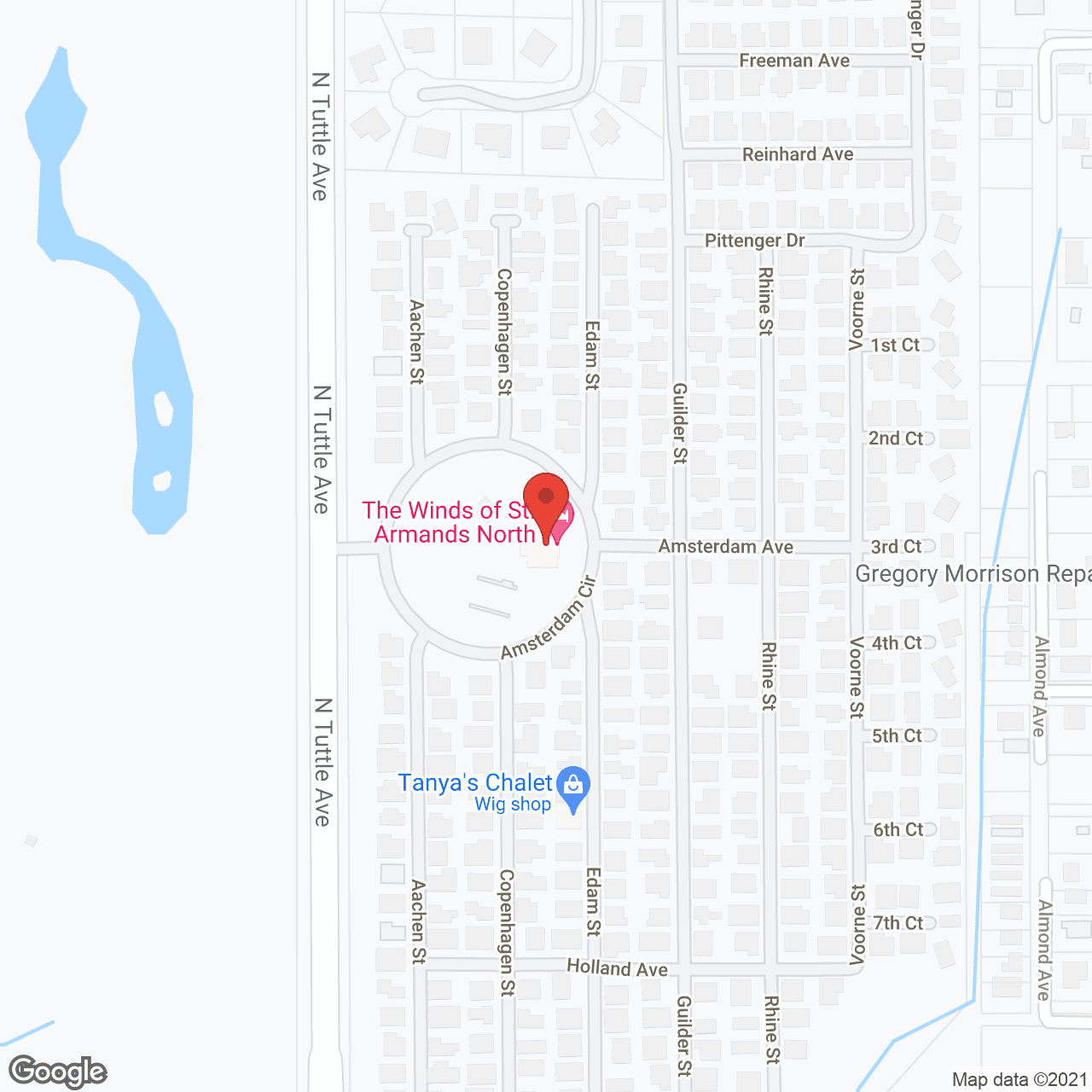 Map of the neighborhood around Windmill Village North