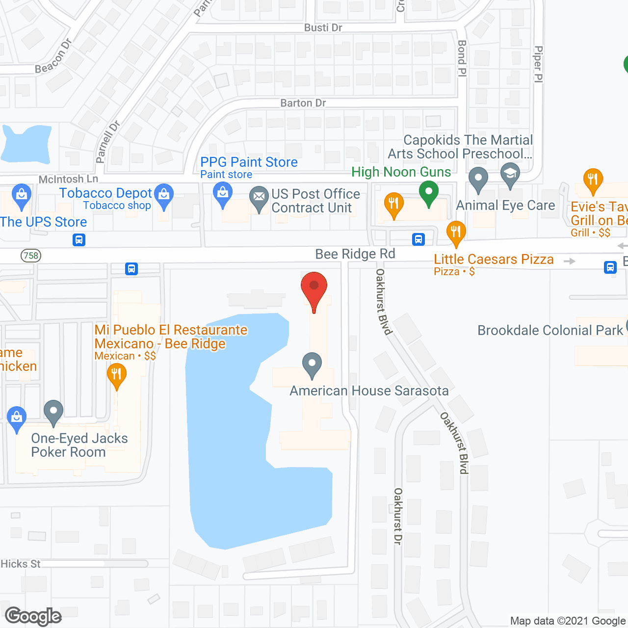 Map of the neighborhood around American House Sarasota