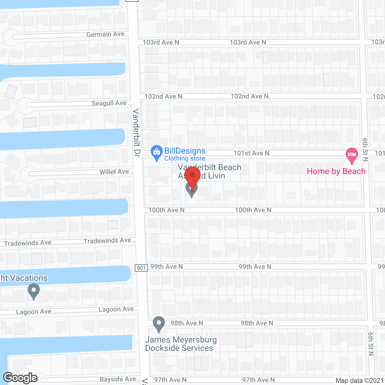 Map of the neighborhood around Vanderbilt Beach Assisted Living Home