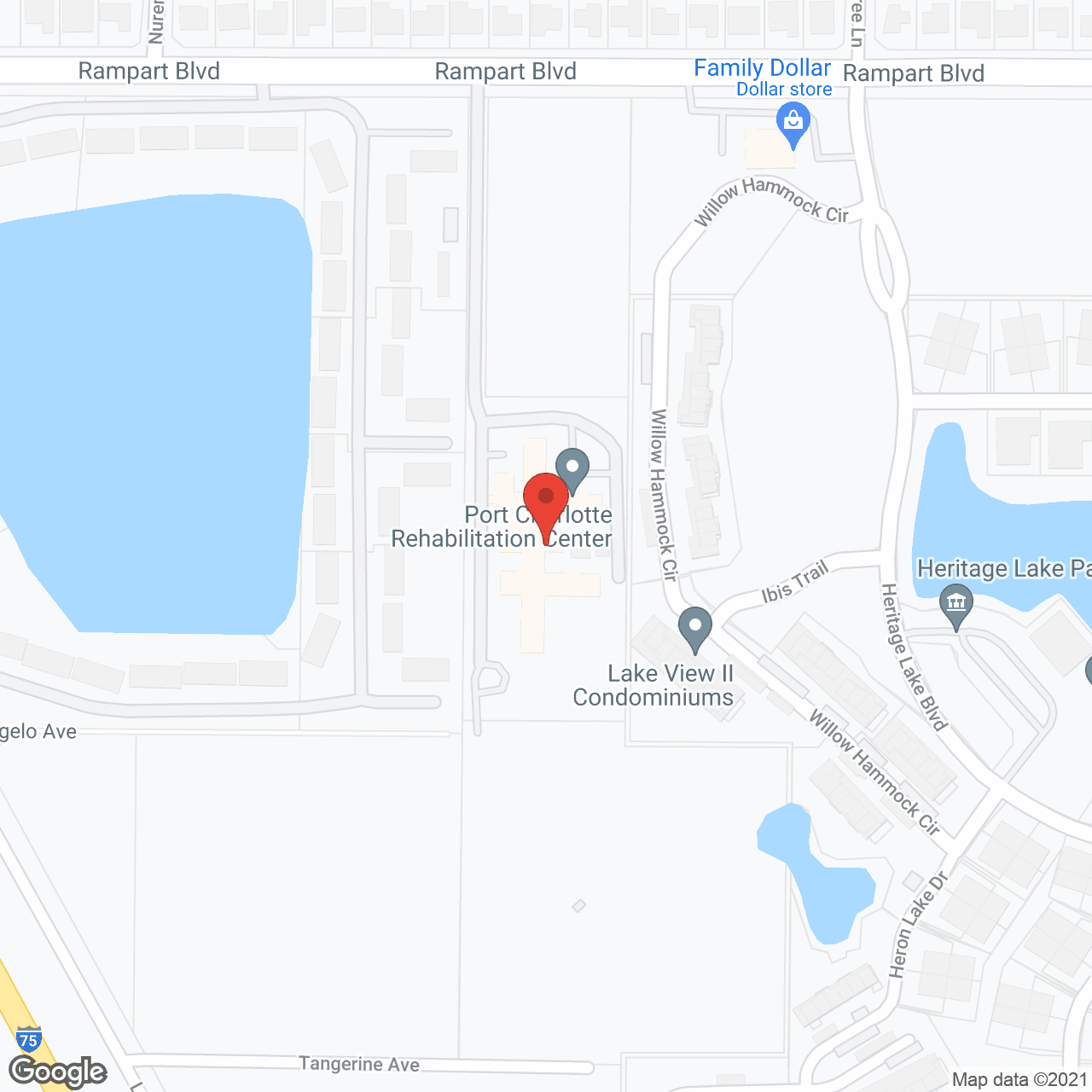 Map of the neighborhood around Port Charlotte Rehabilitation Center