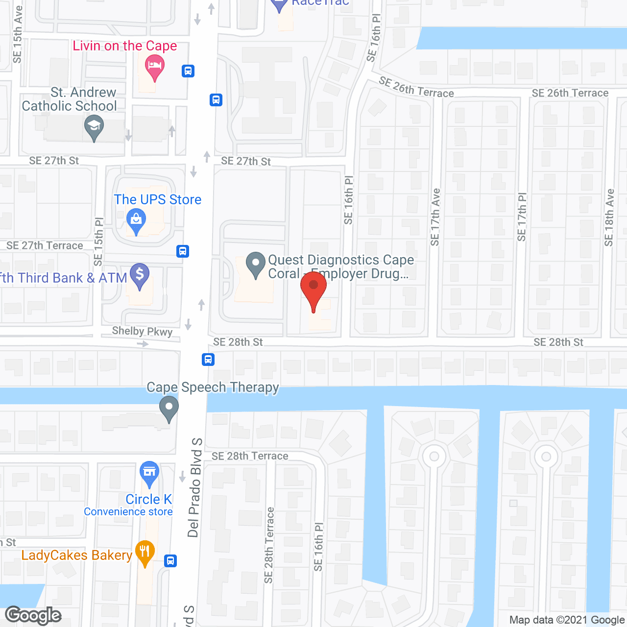Map of the neighborhood around Peridot Place