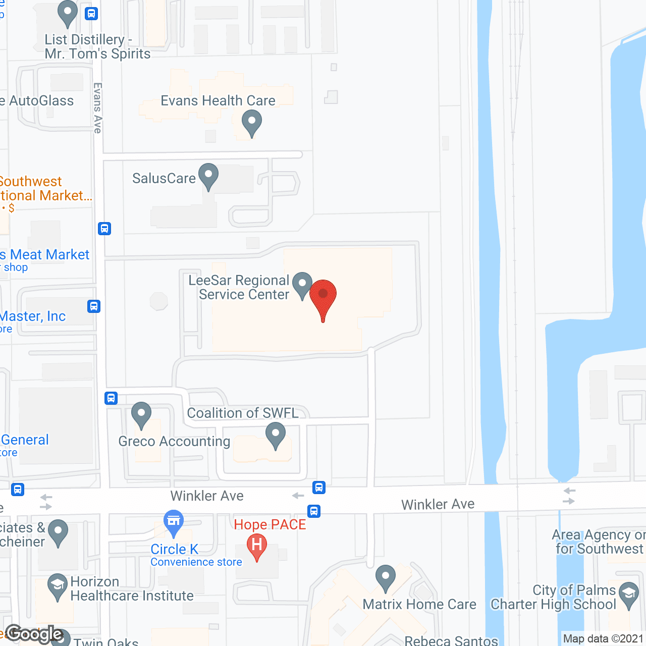 Map of the neighborhood around Southwest Regional Medical Ctr