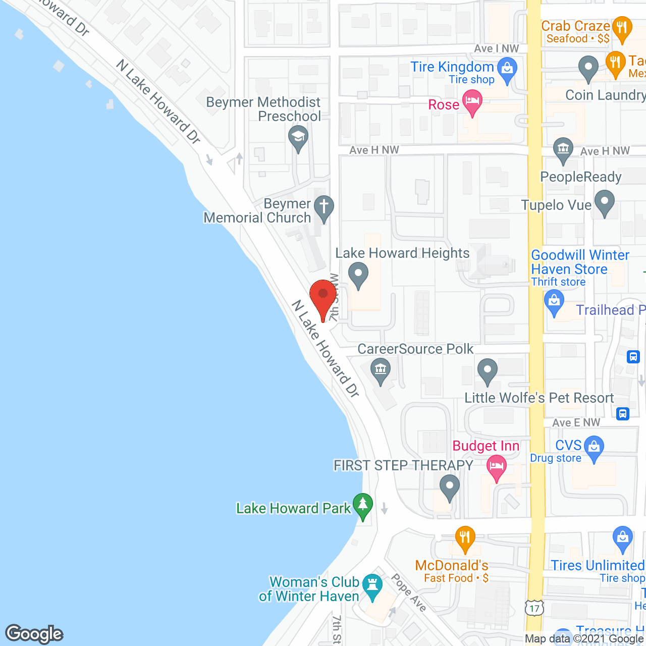 Map of the neighborhood around Lake Howard Heights