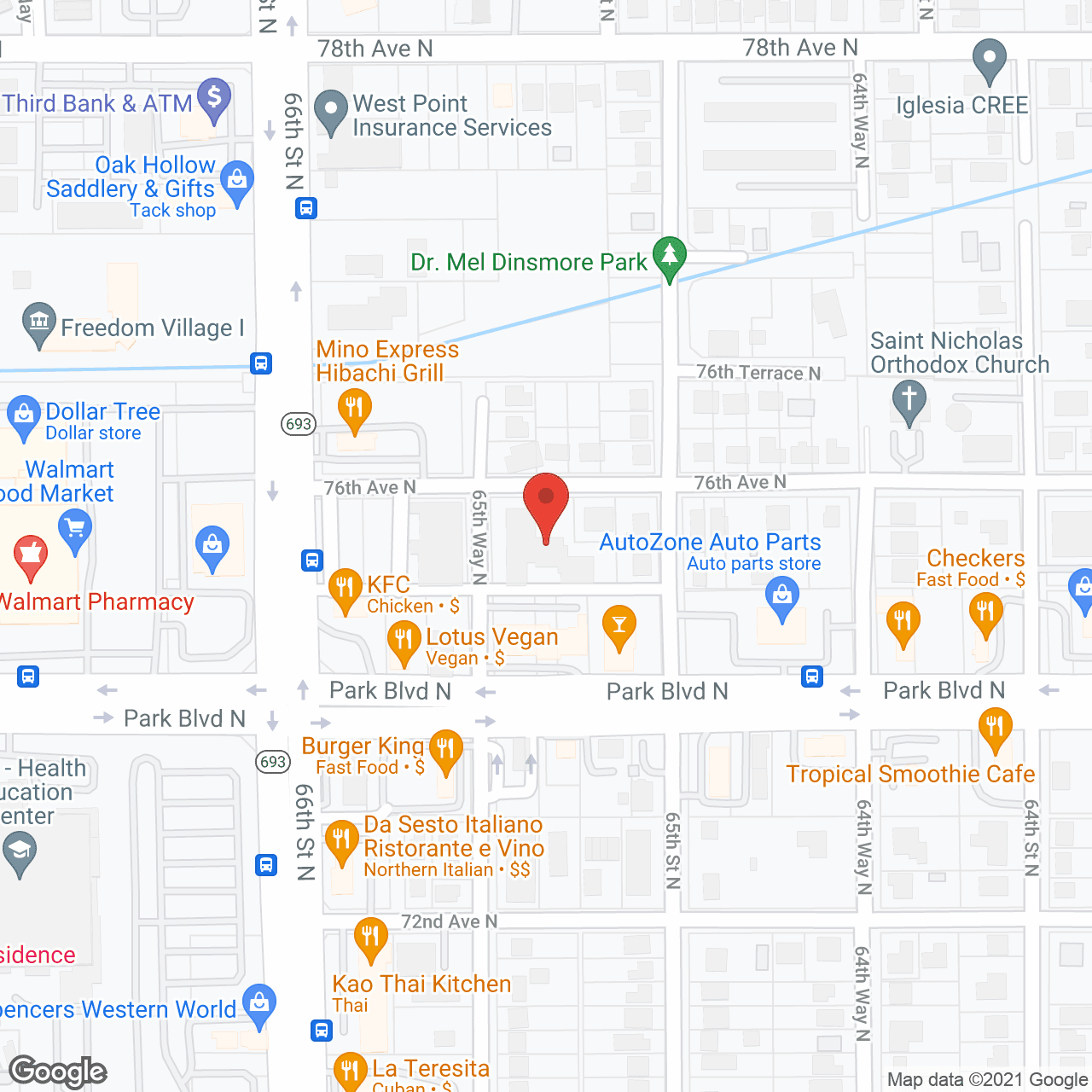Map of the neighborhood around Good Hope of Pinellas
