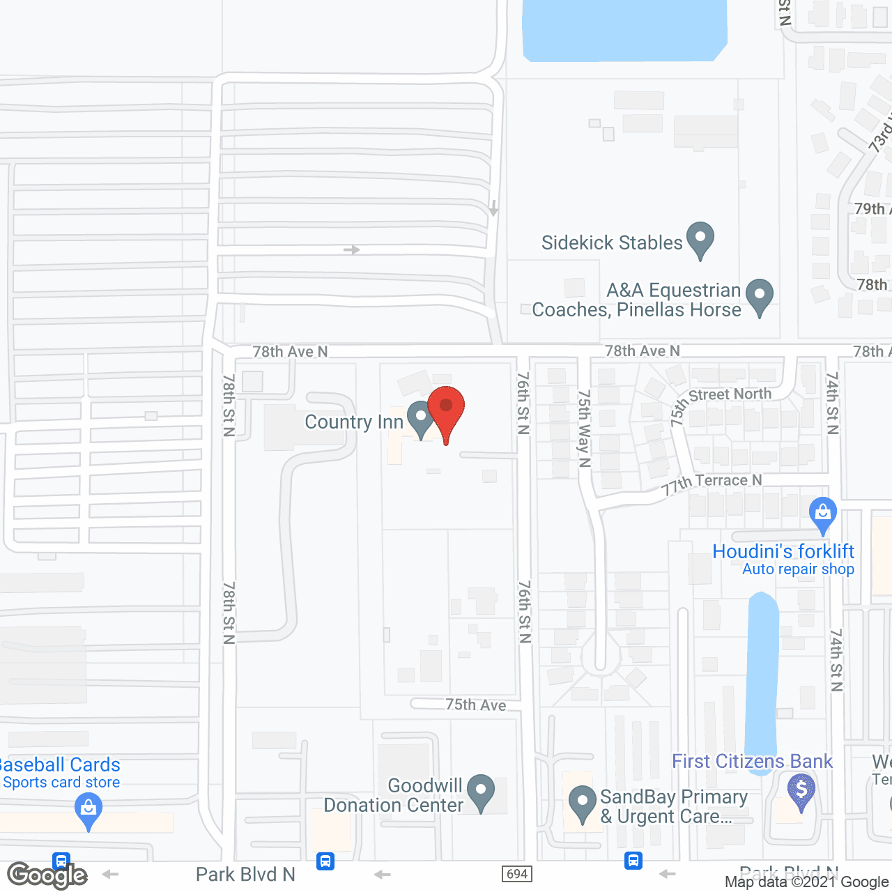 Map of the neighborhood around Country Inn