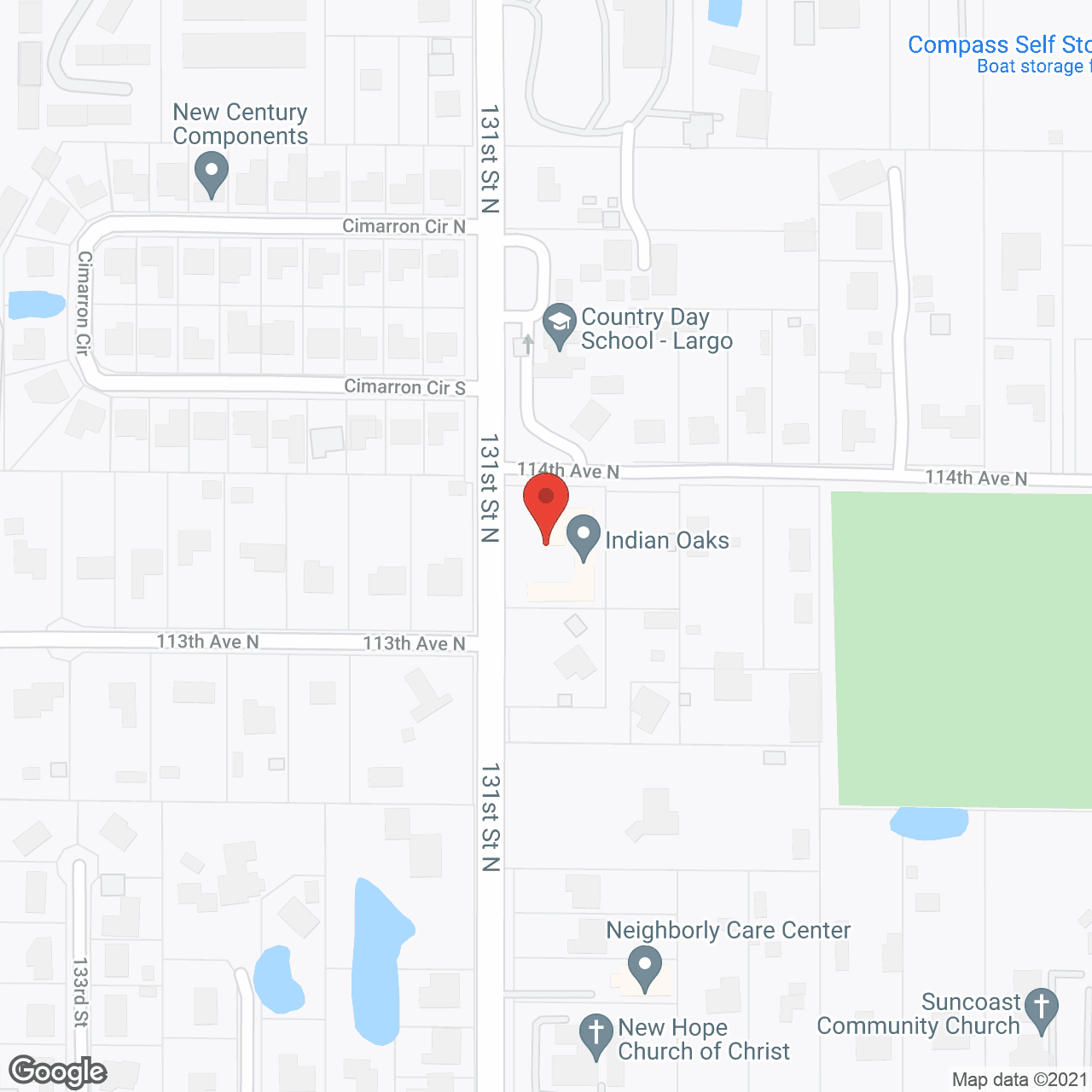Map of the neighborhood around Indian Oaks Manor
