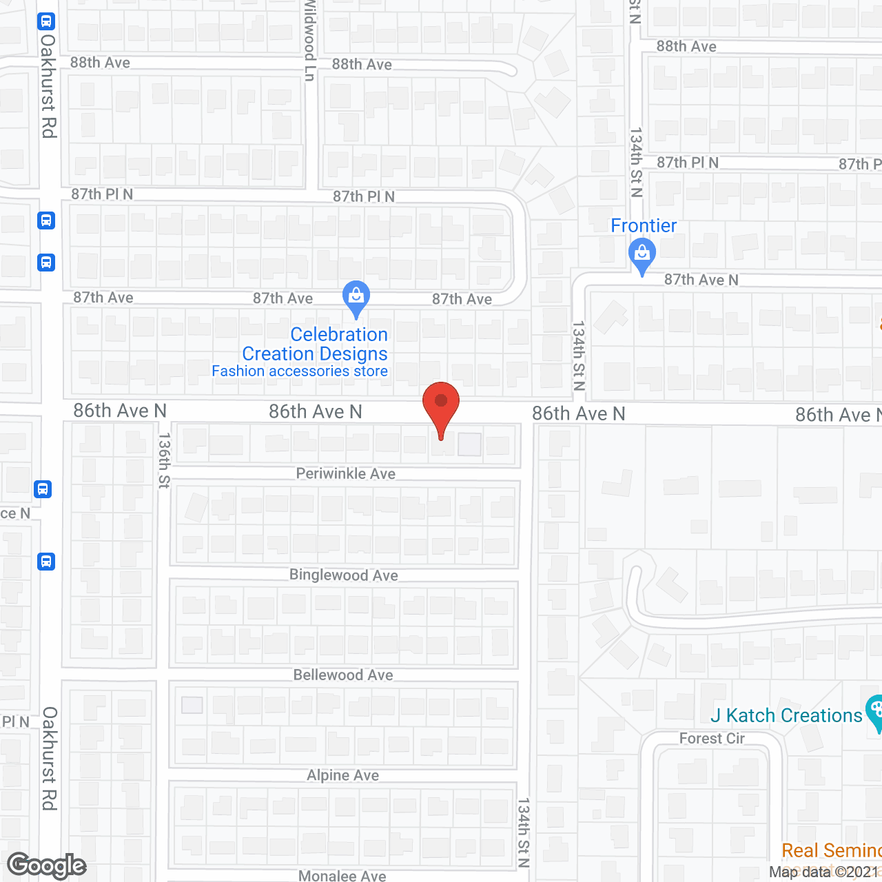 Map of the neighborhood around Periwinkle House