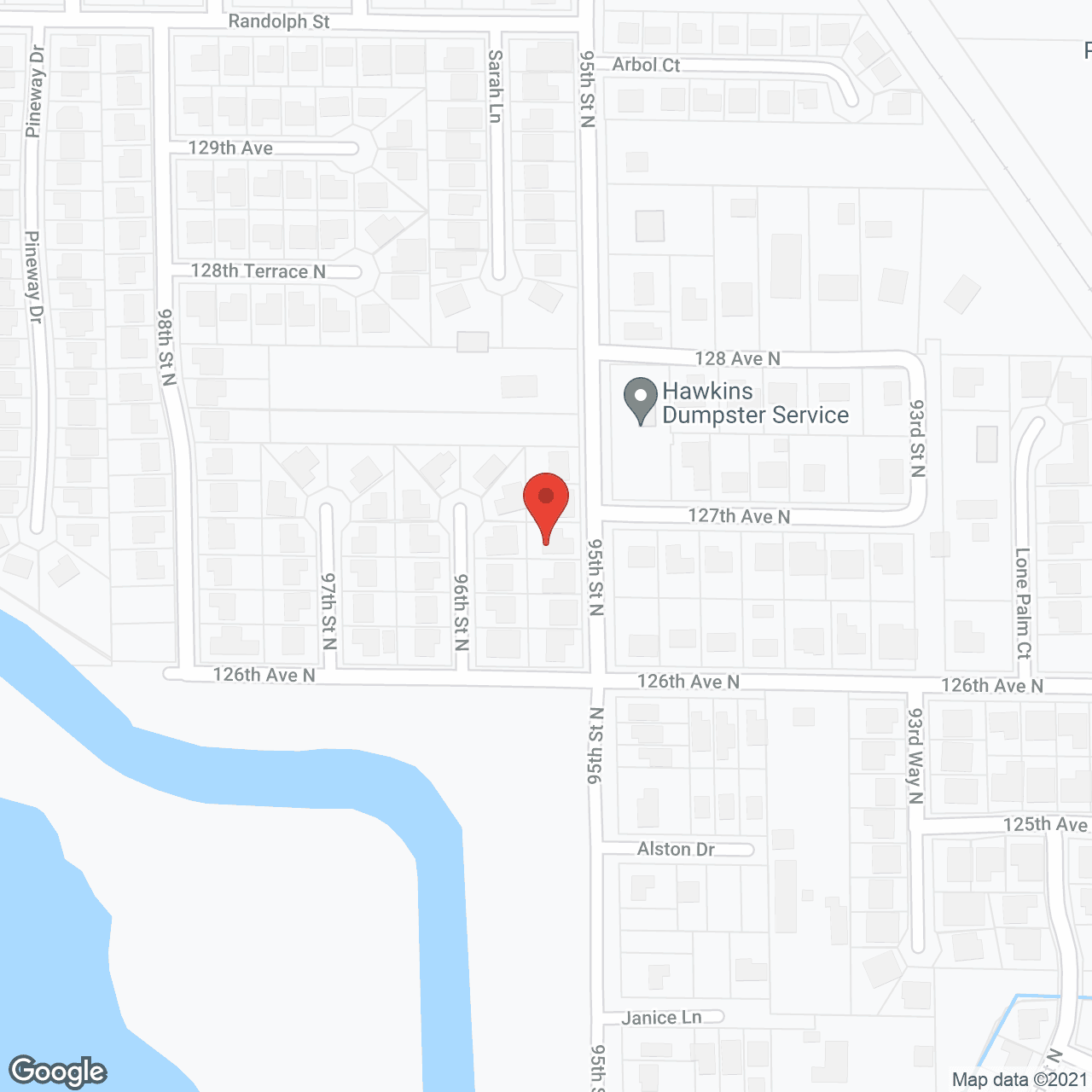 Map of the neighborhood around Heavenly Haven 1
