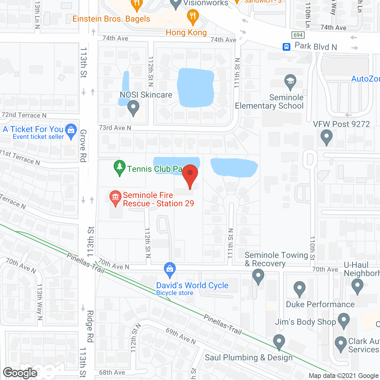 Map of the neighborhood around Residence Club At Seminole