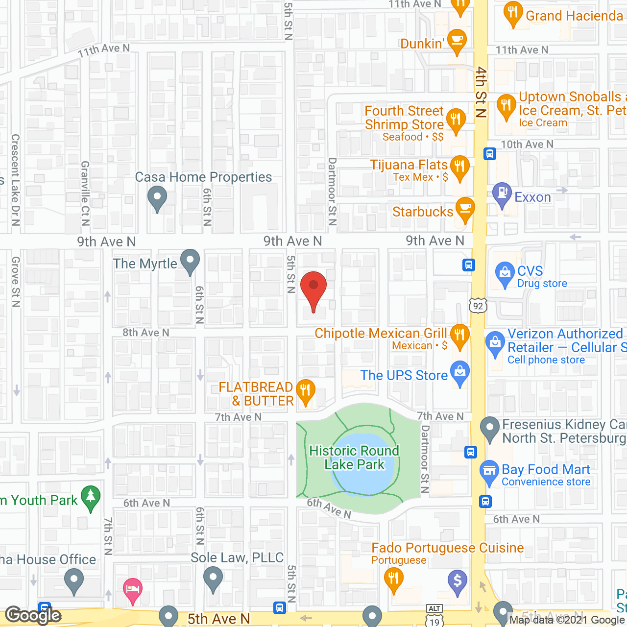 Map of the neighborhood around Mari-Mari Manor 2