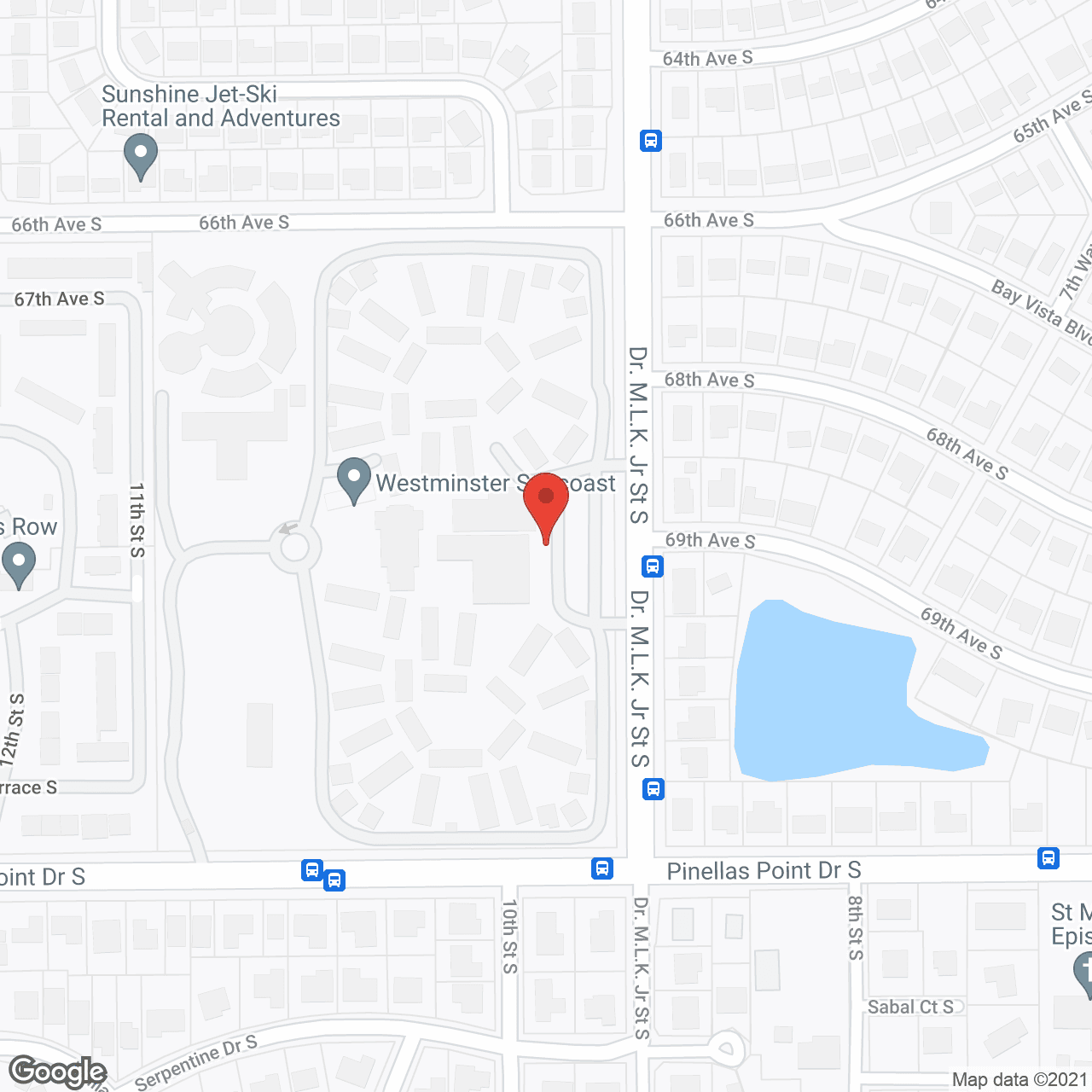 Map of the neighborhood around Westminster Suncoast