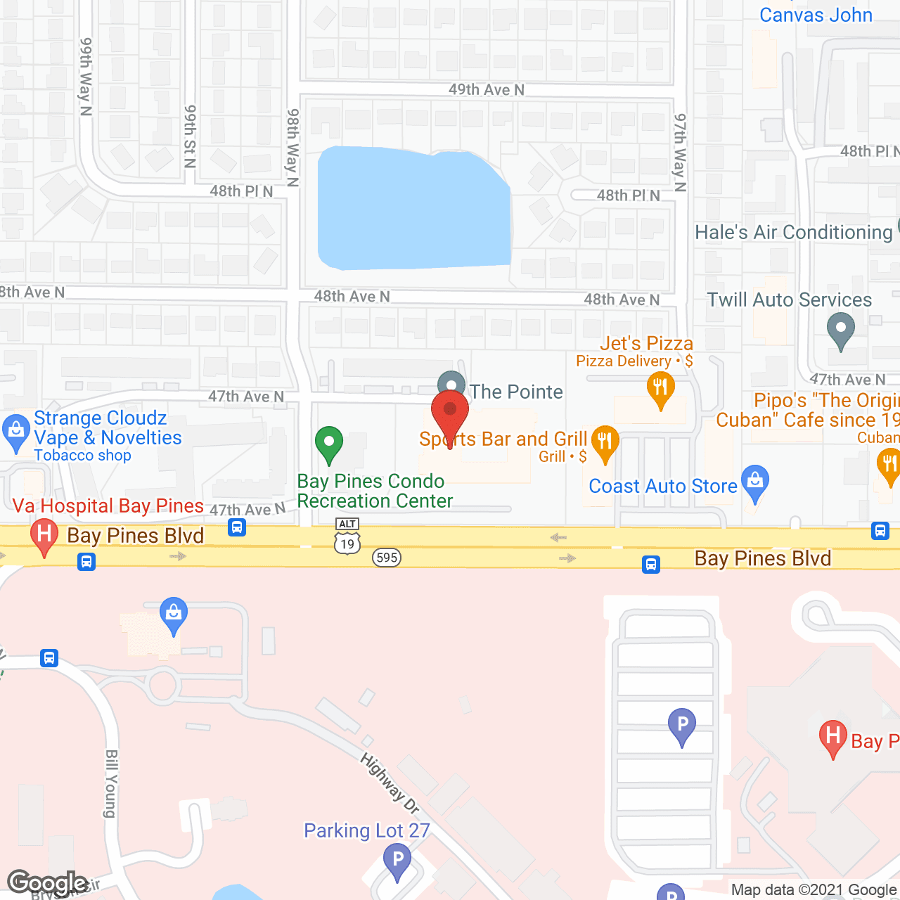 Map of the neighborhood around Homewood At Bay Pines