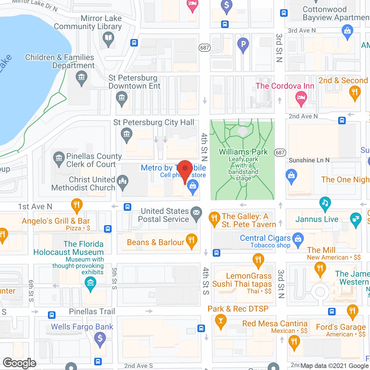 Map of the neighborhood around The Princess Martha