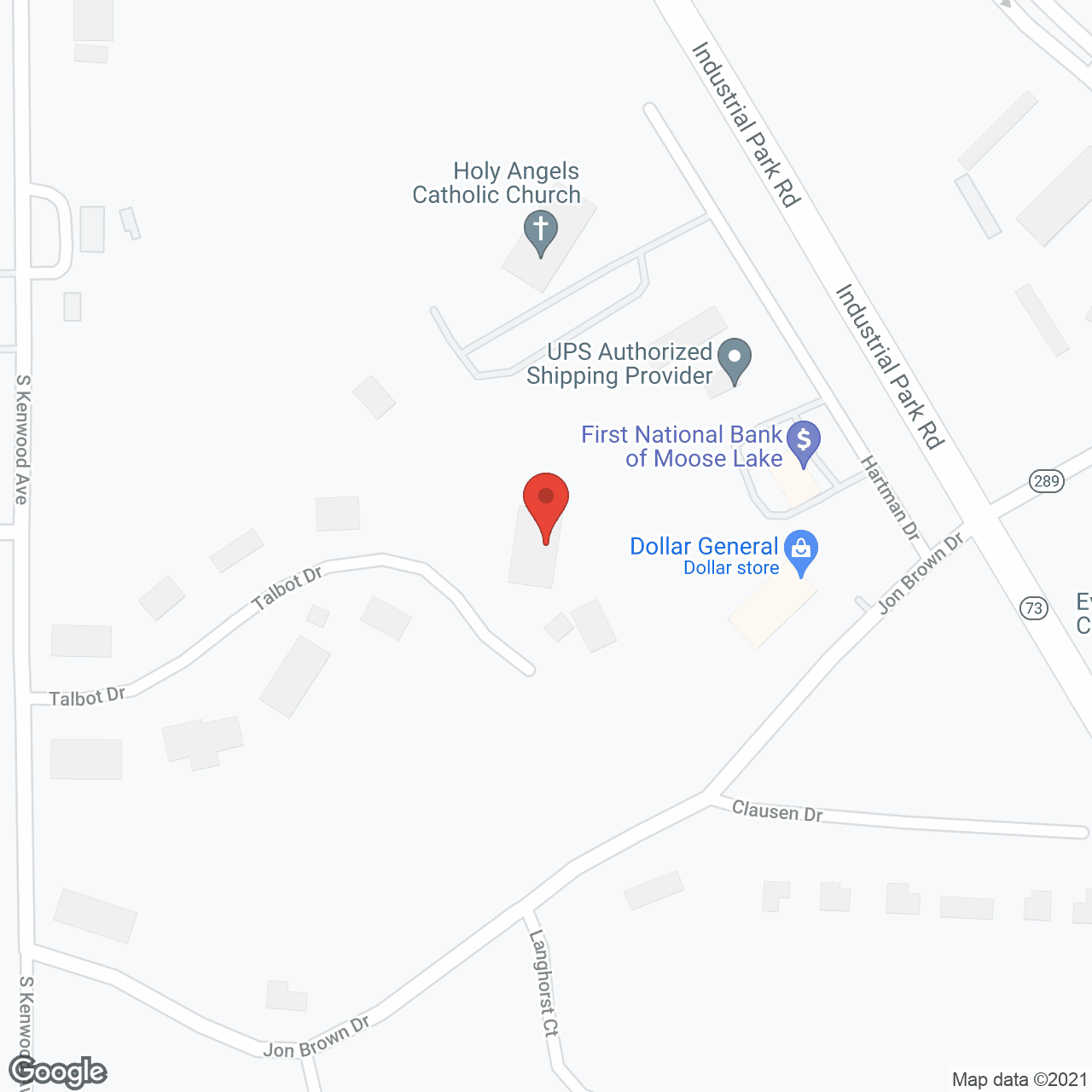 Map of the neighborhood around Augustana Care Moose Lake Campus