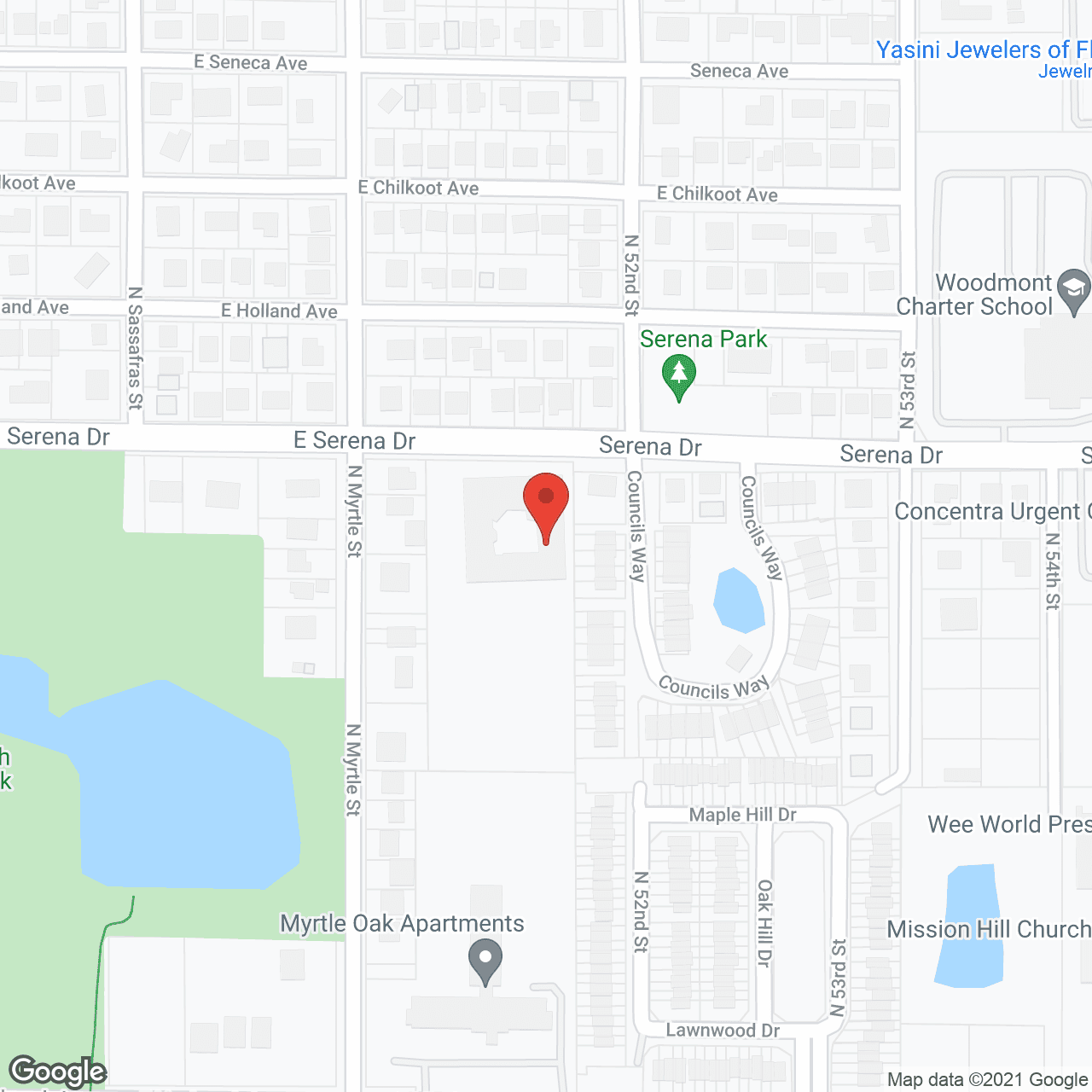 Map of the neighborhood around Palm Terrace Assisted Living Facility