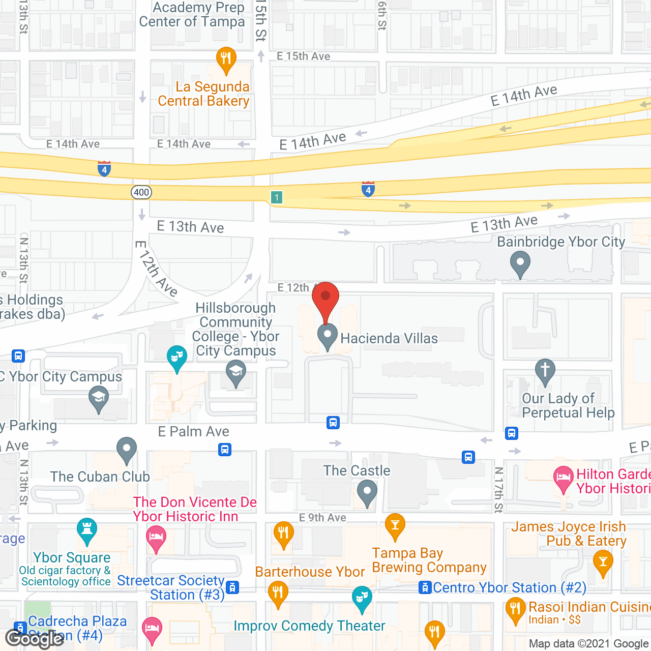 Map of the neighborhood around Haciendas De Ybor Apartments