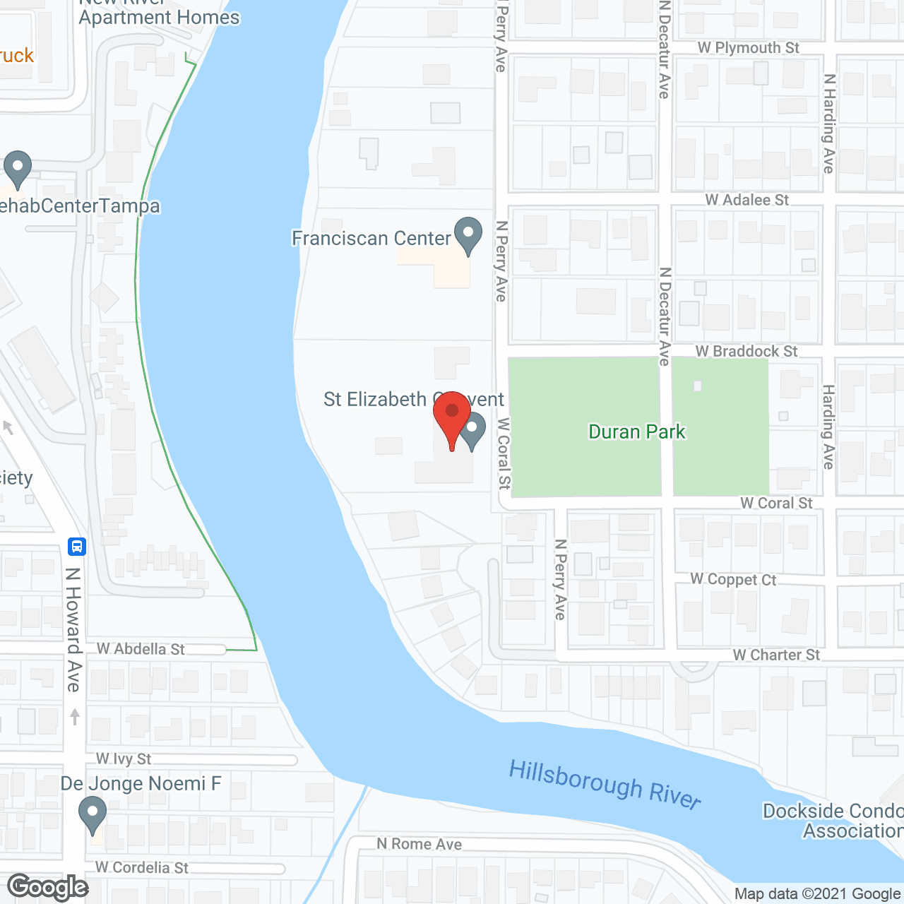 Map of the neighborhood around St Elizabeth Convent