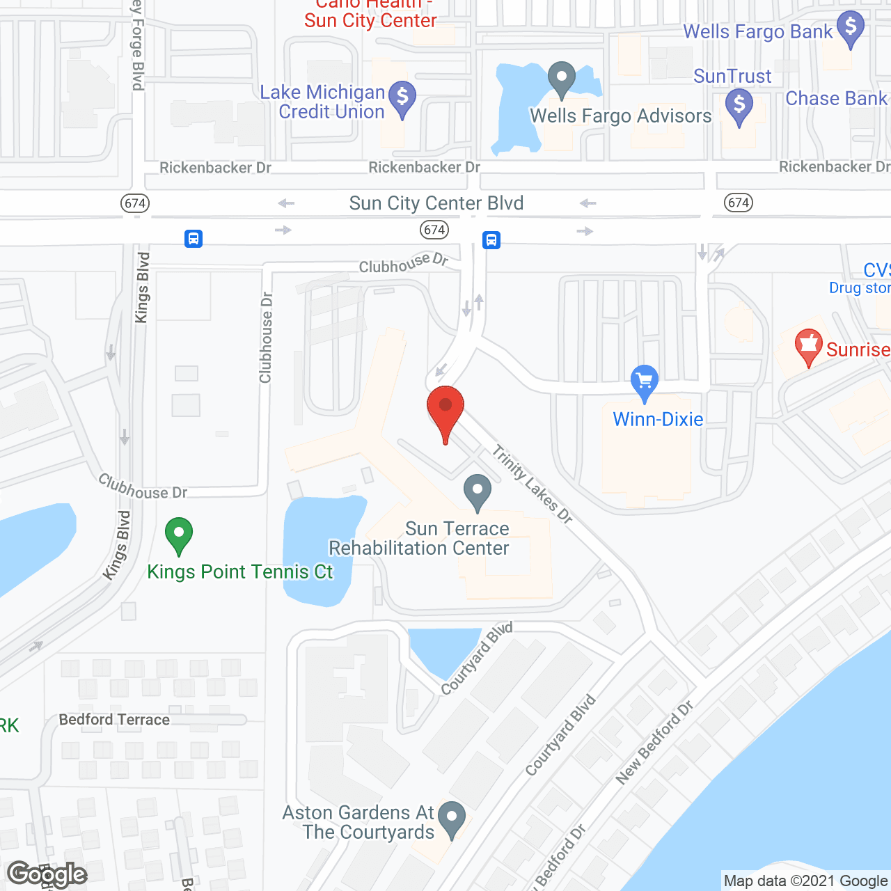 Map of the neighborhood around Sun Terrace Health Care Ctr