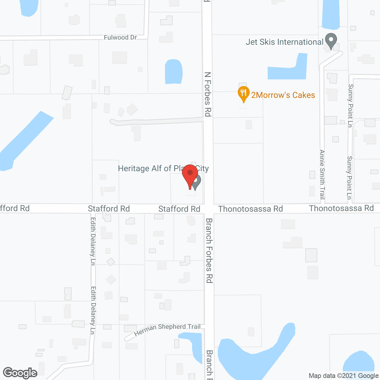 Map of the neighborhood around Heritage Oaks Assisted Living