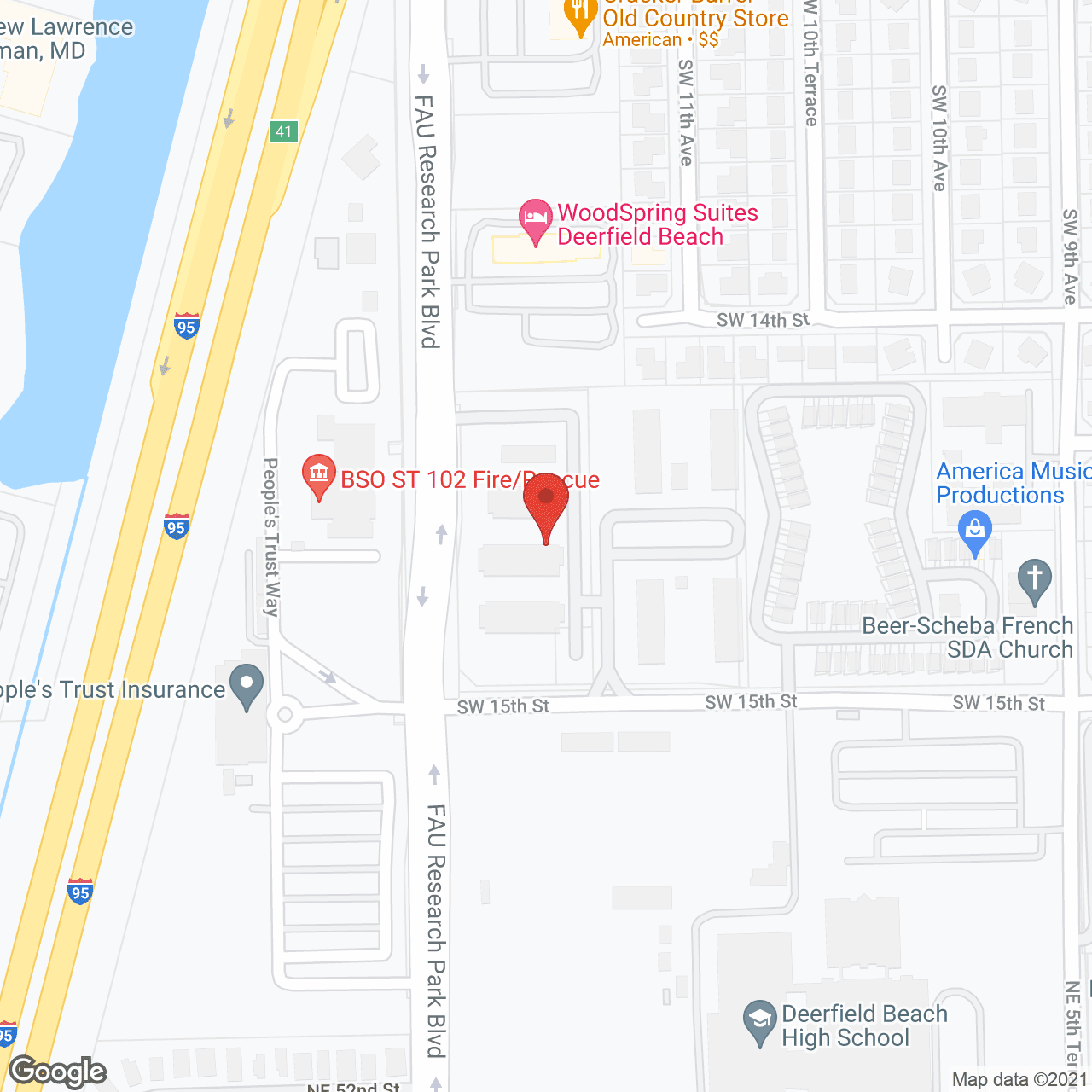 Map of the neighborhood around Praxis Ii-Dearfield Beach