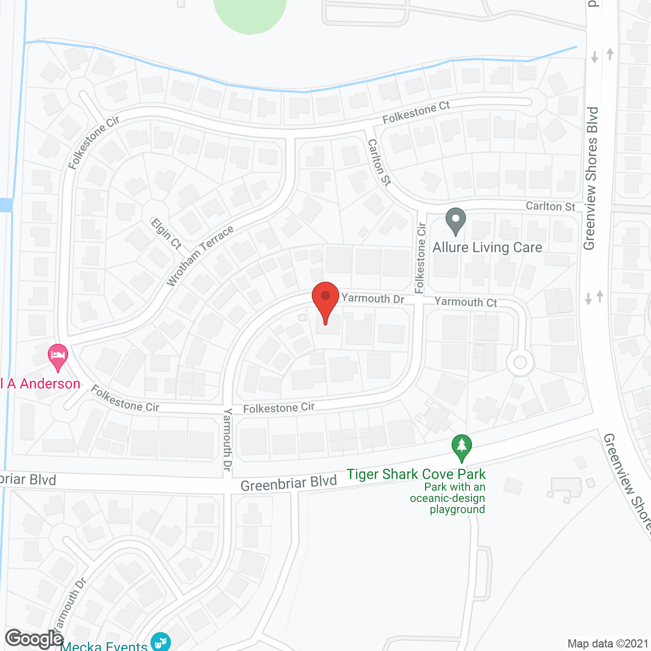 Map of the neighborhood around Goldencare of Wellington