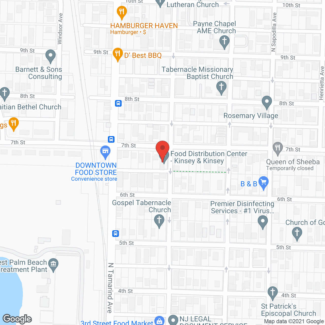 Map of the neighborhood around Kinsey and Kinsey Elder Care