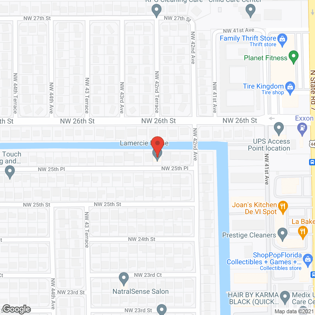 Map of the neighborhood around Lamercie Home