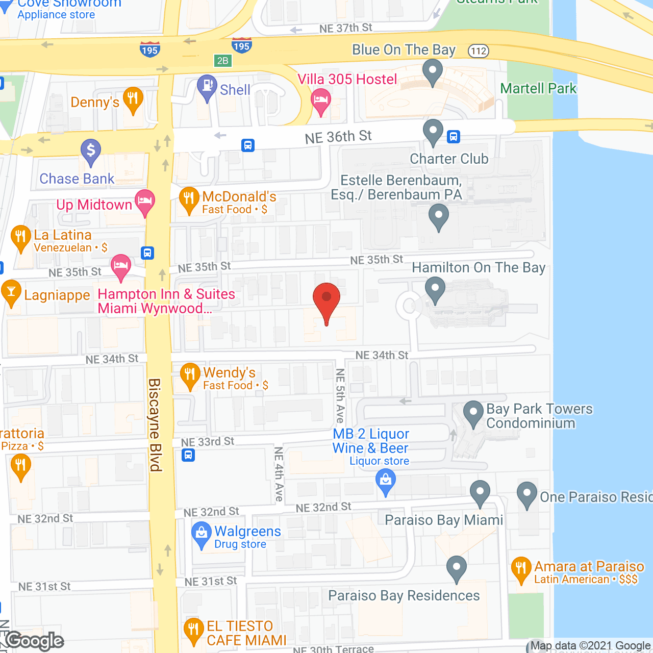 Map of the neighborhood around Bay Oaks
