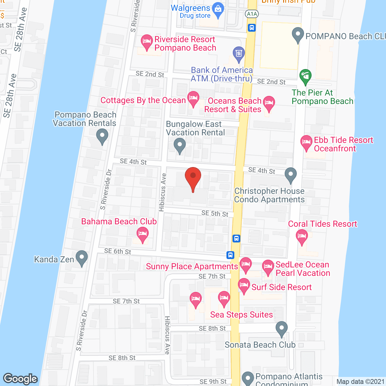 Map of the neighborhood around Belair By the Sea