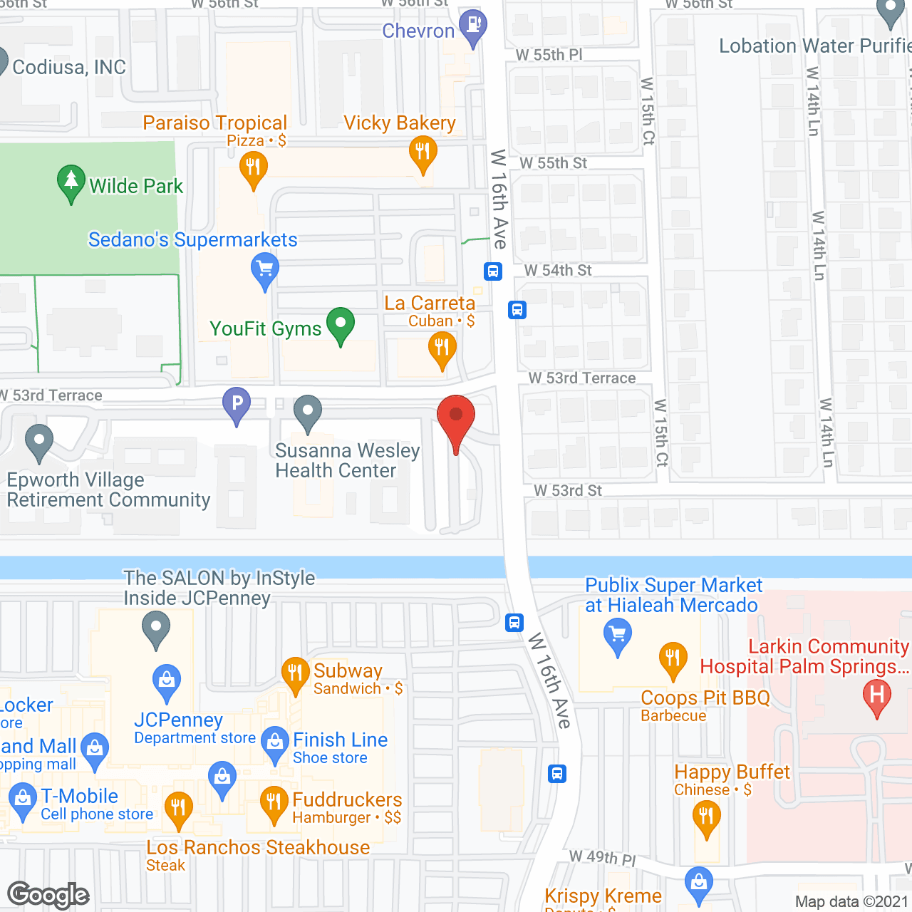 Map of the neighborhood around Las Palmas Senior Living