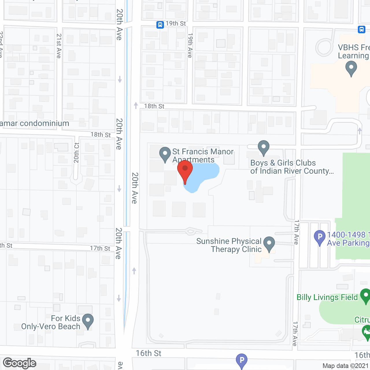Map of the neighborhood around St Francis Manor Apartments