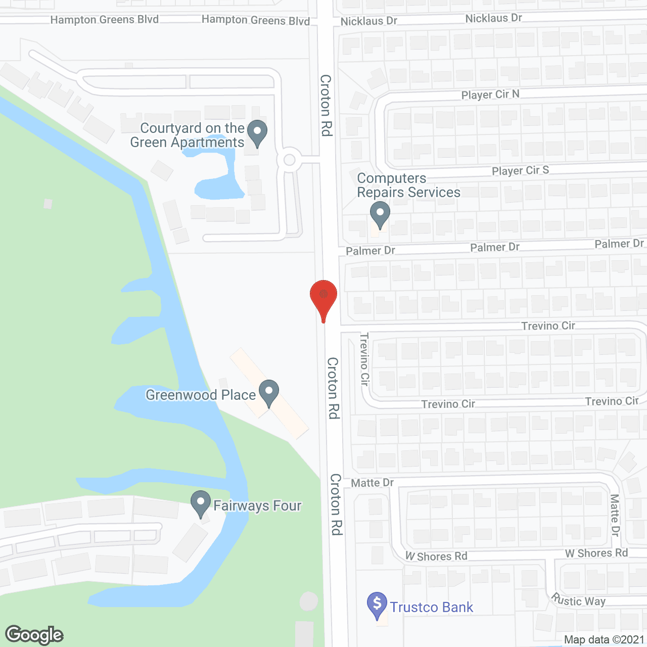 Map of the neighborhood around Greenwood Place