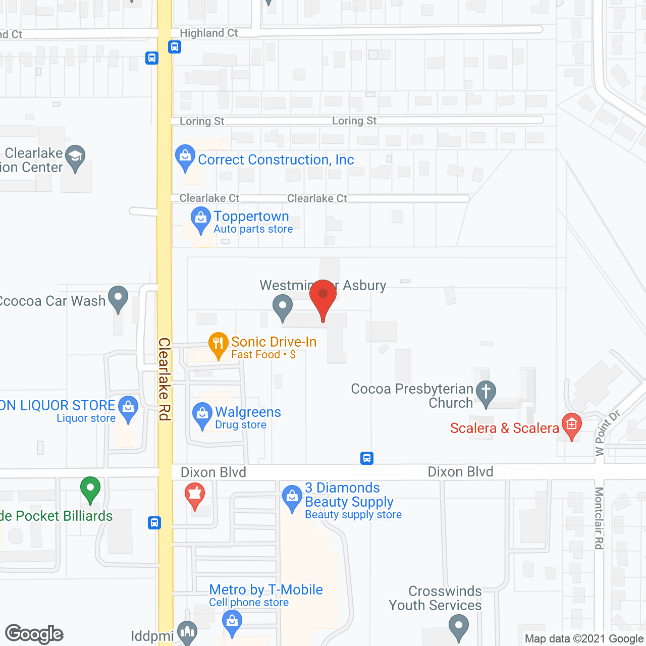 Map of the neighborhood around Asbury Arms Apartments