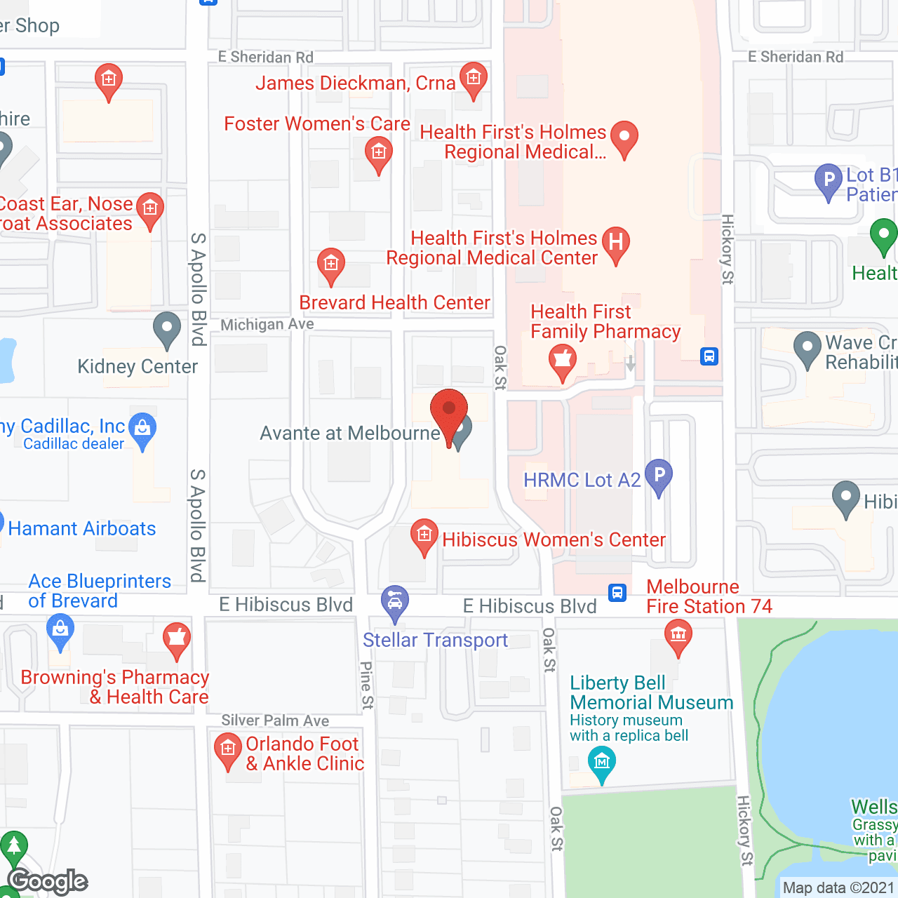 Map of the neighborhood around Beverly Oaks Nursing & Rehab