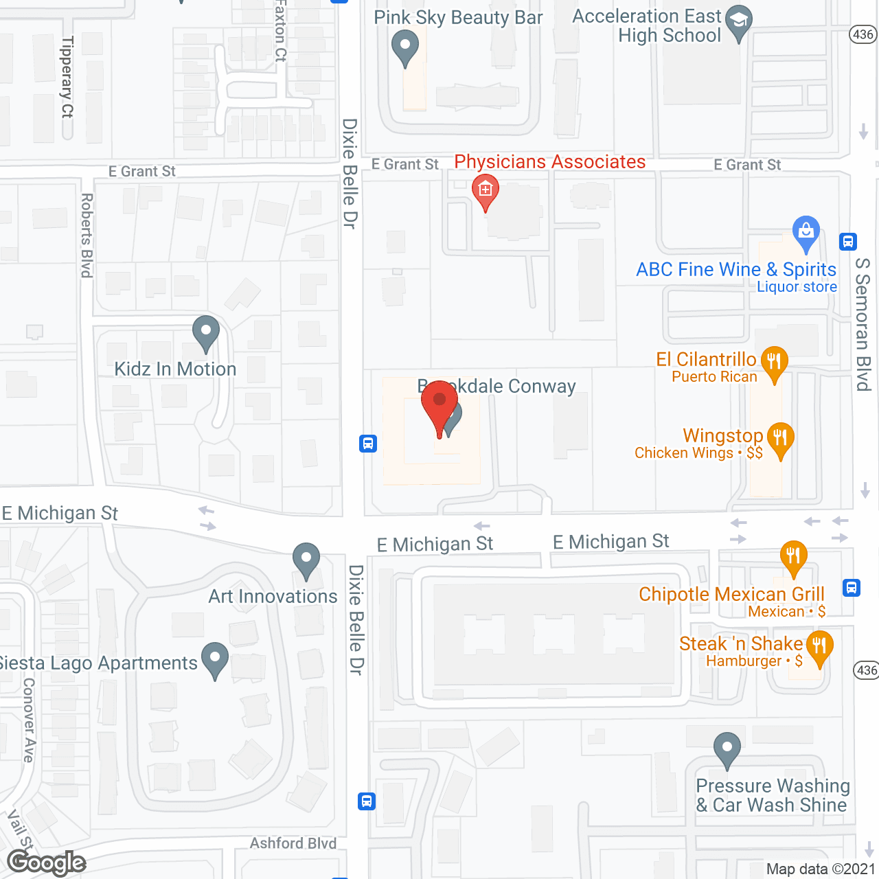 Map of the neighborhood around Marriott's Village Oaks at Conway