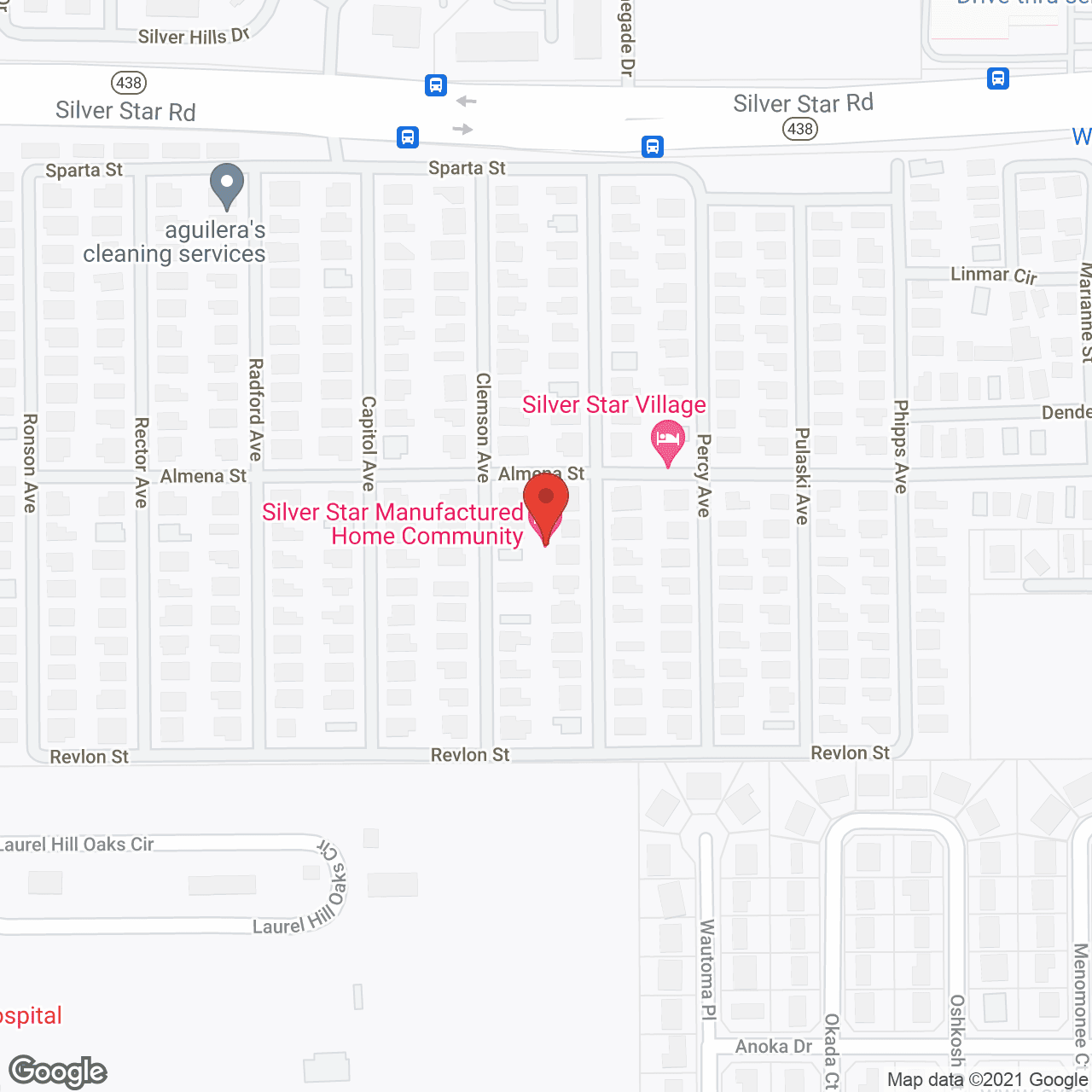 Map of the neighborhood around Silver Star Village