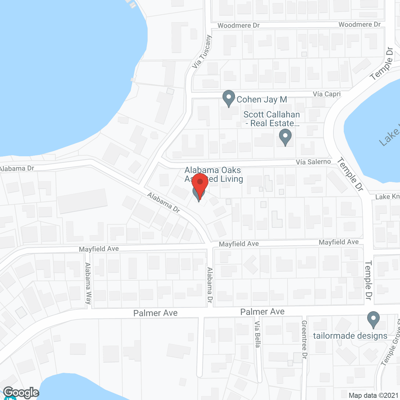Map of the neighborhood around Alabama Oaks of Winter Park