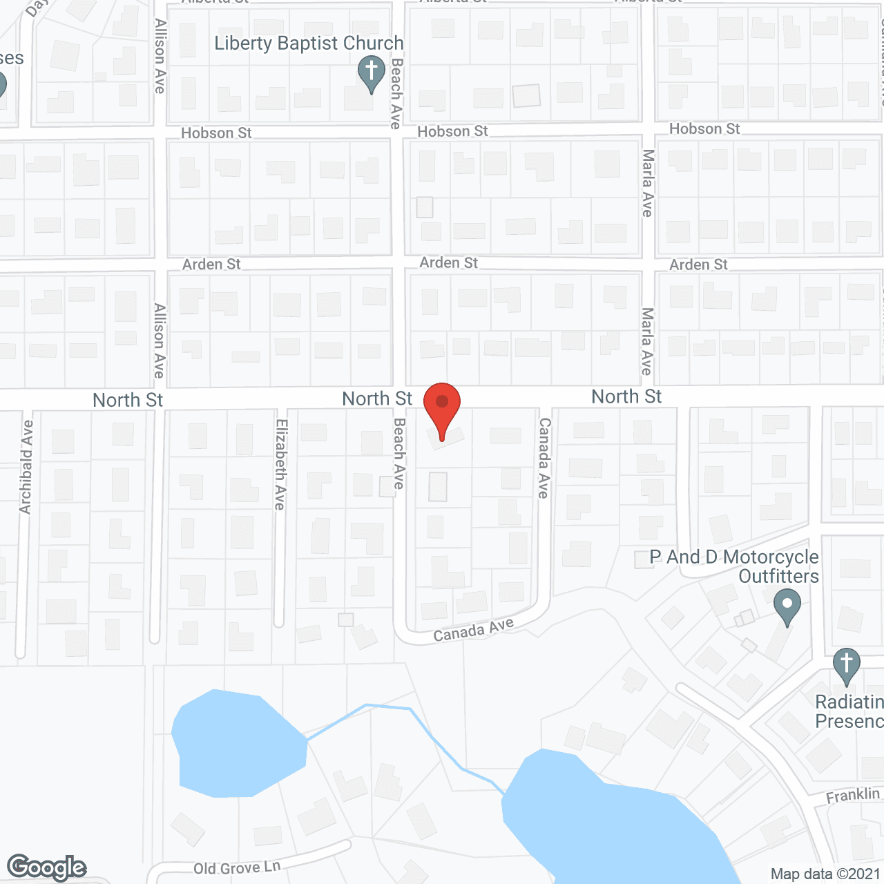 Map of the neighborhood around Carousel Retirement House