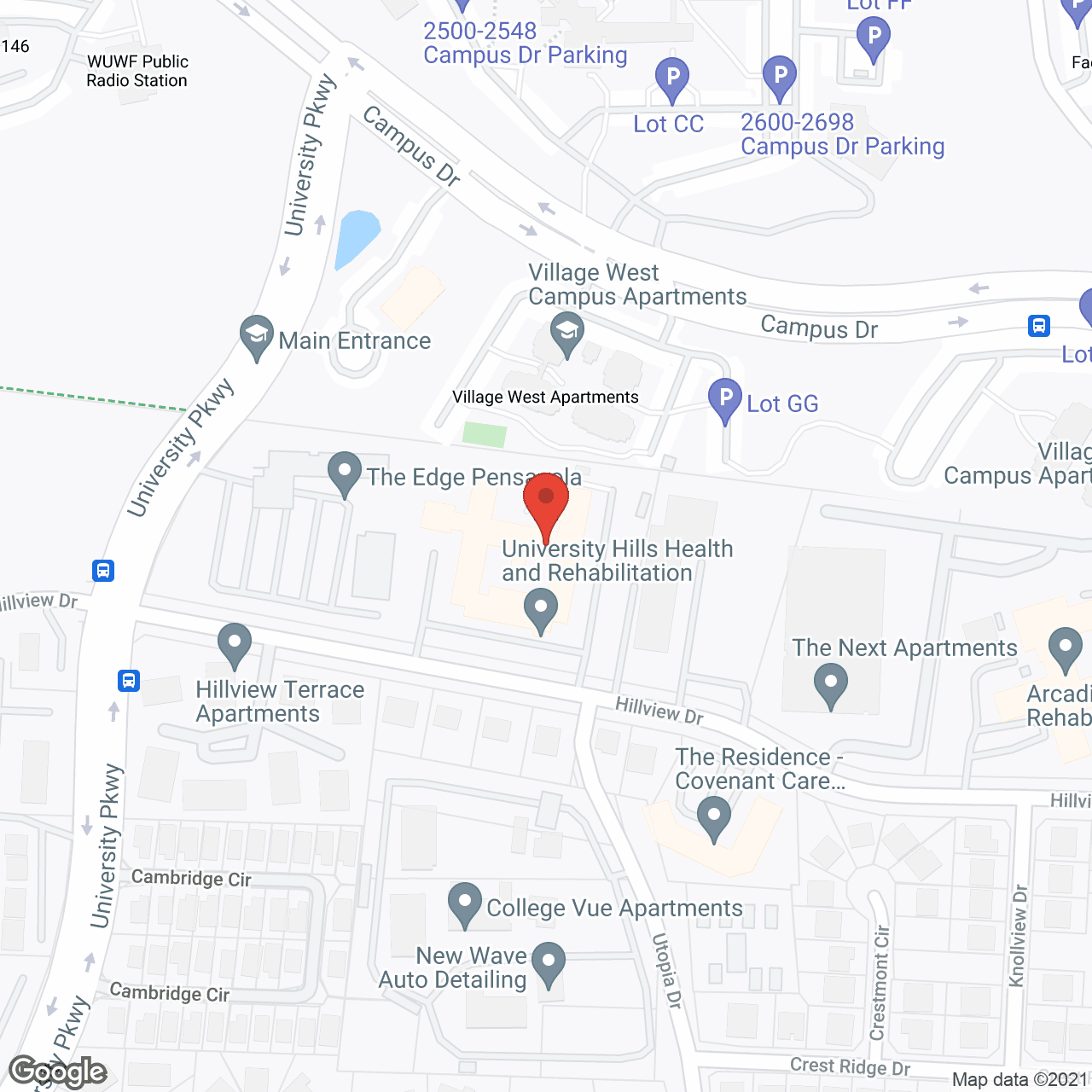 Map of the neighborhood around Cross Creek Health Care Ctr