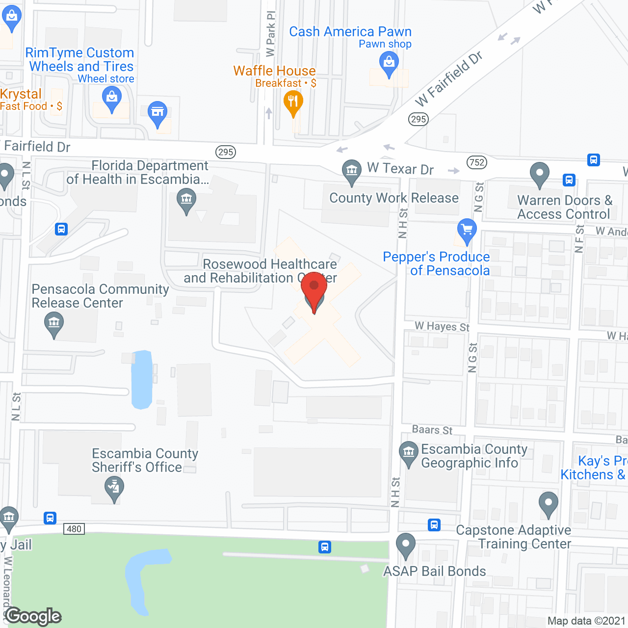 Map of the neighborhood around Rosewood Manor
