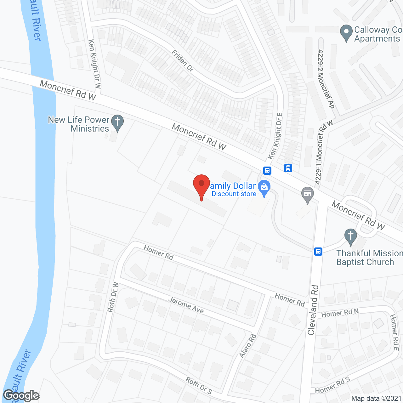 Map of the neighborhood around Golden Retreat Shelter Care