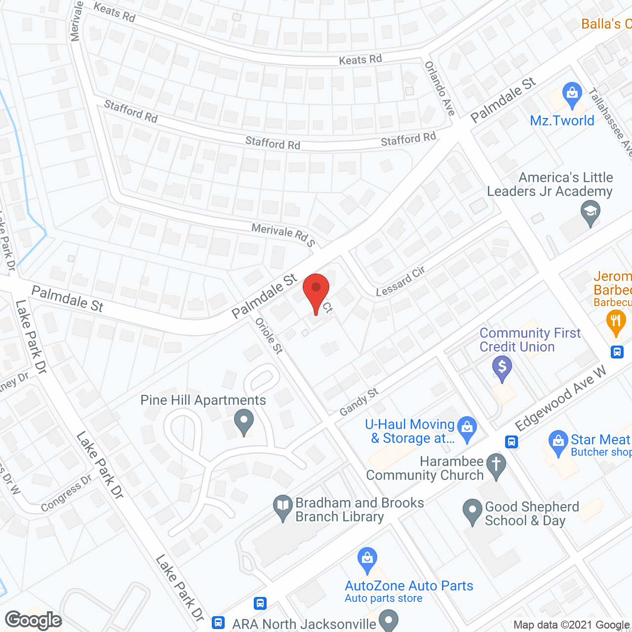 Map of the neighborhood around Haven of Love
