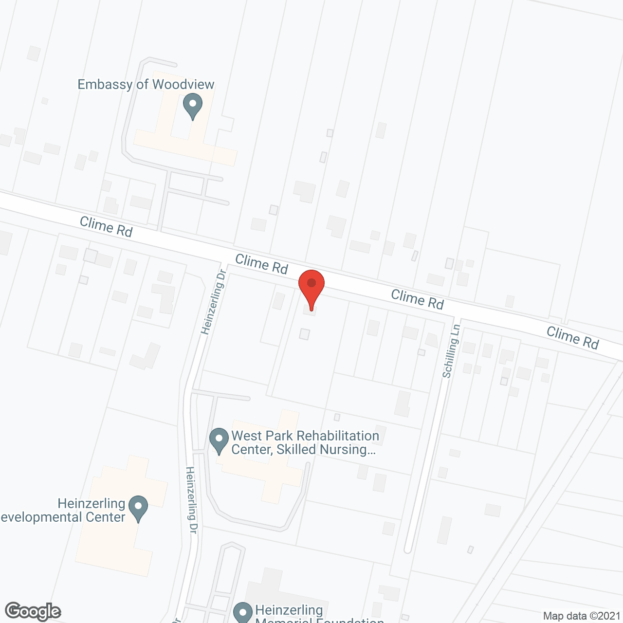 Map of the neighborhood around Columbus West Park Ctr-Adult