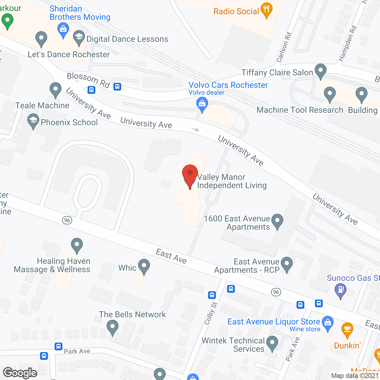 Map of the neighborhood around Valley Manor, Episcopal SeniorLife Communities