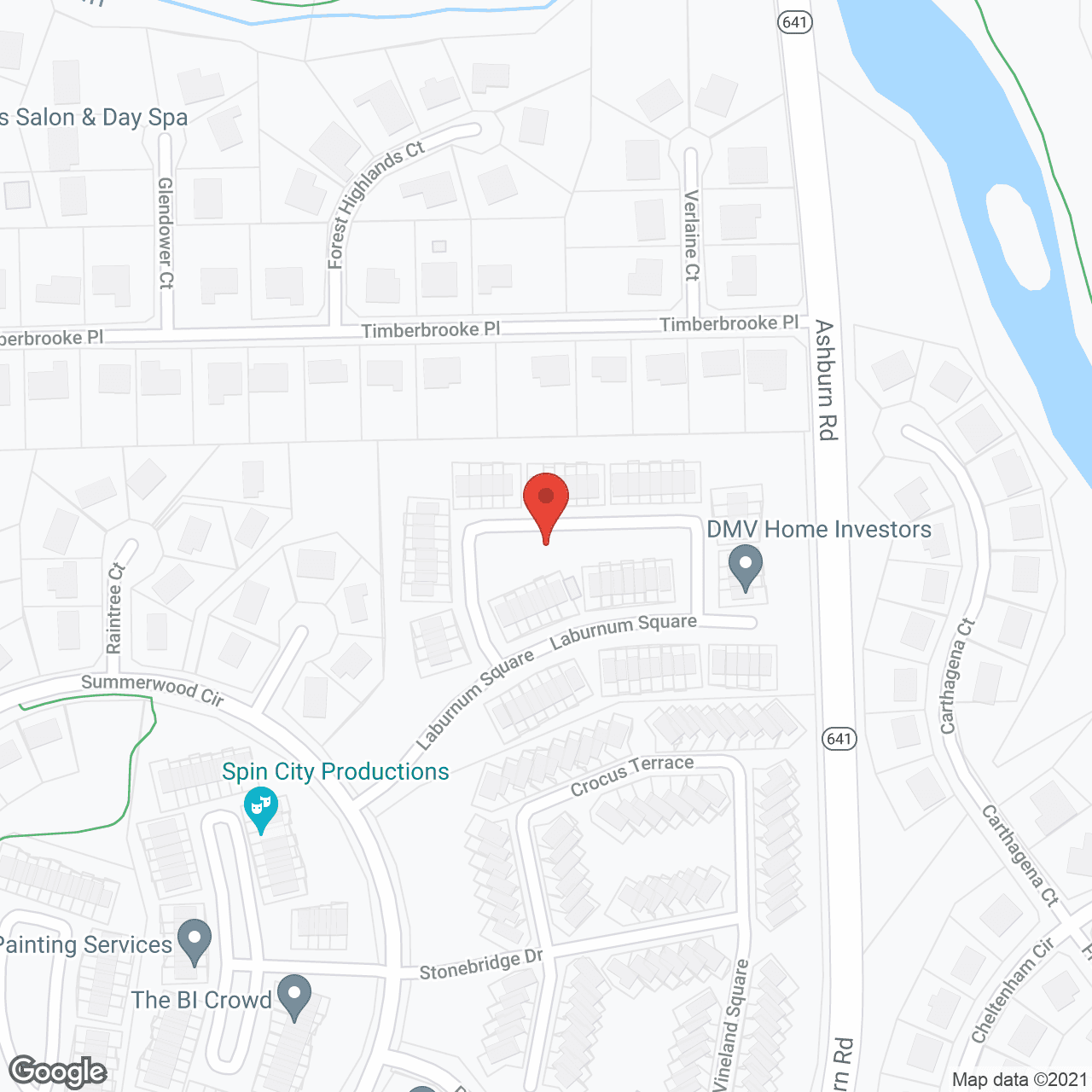 Map of the neighborhood around Waltonwood Ashburn