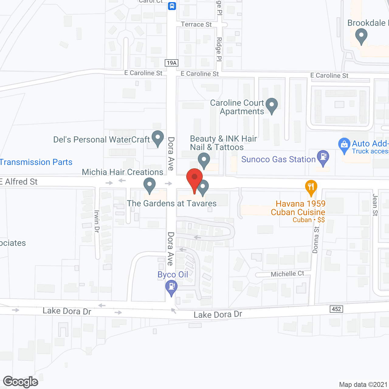 Map of the neighborhood around The Gardens at Tavares