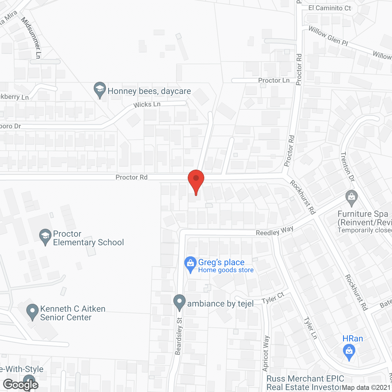 Map of the neighborhood around Blessing Home