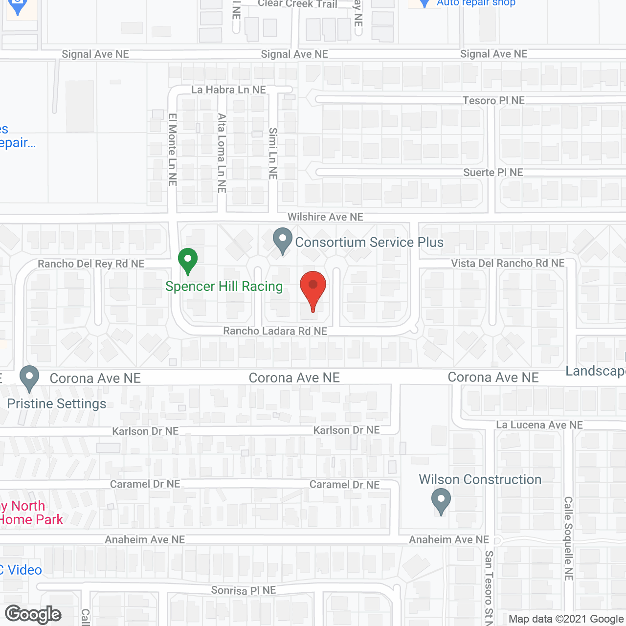 Map of the neighborhood around Buena Vista Senior Care